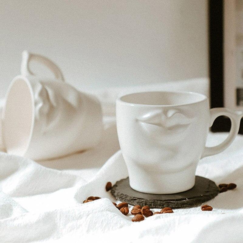 Lips White Ceramic Cup