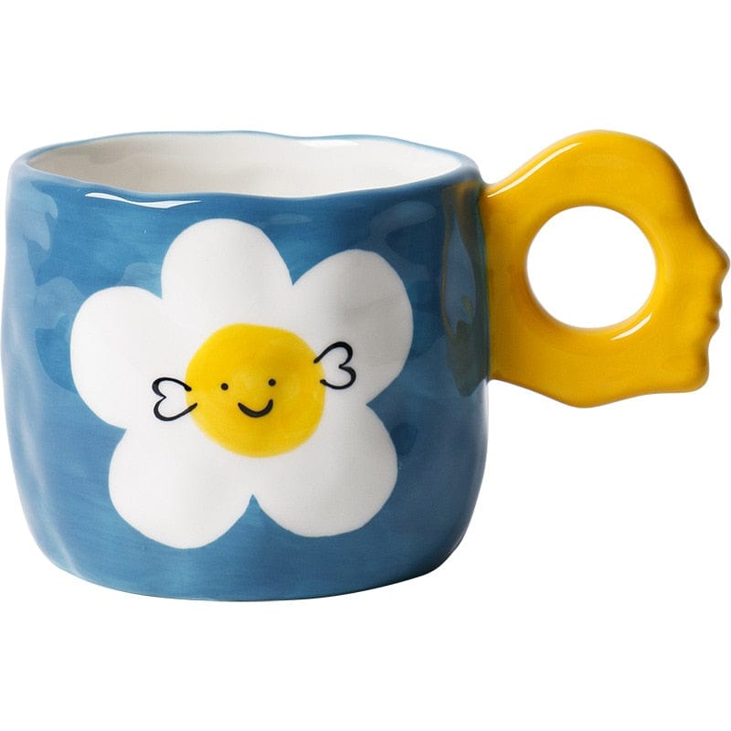 Smiley Flowers Ceramic Mug