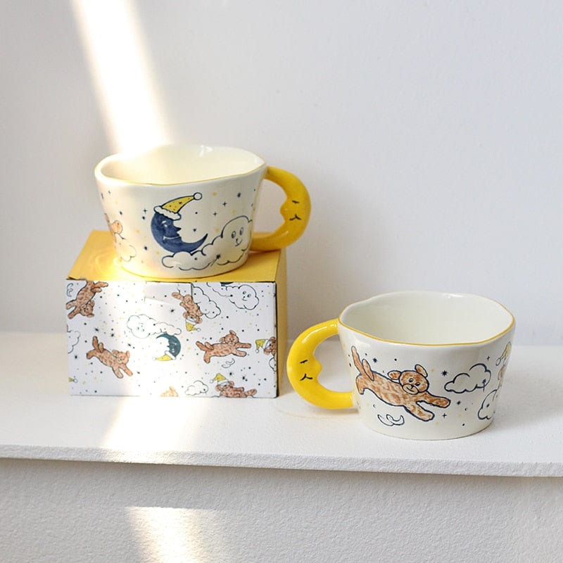 Hand Painted Moon Ceramic Mug