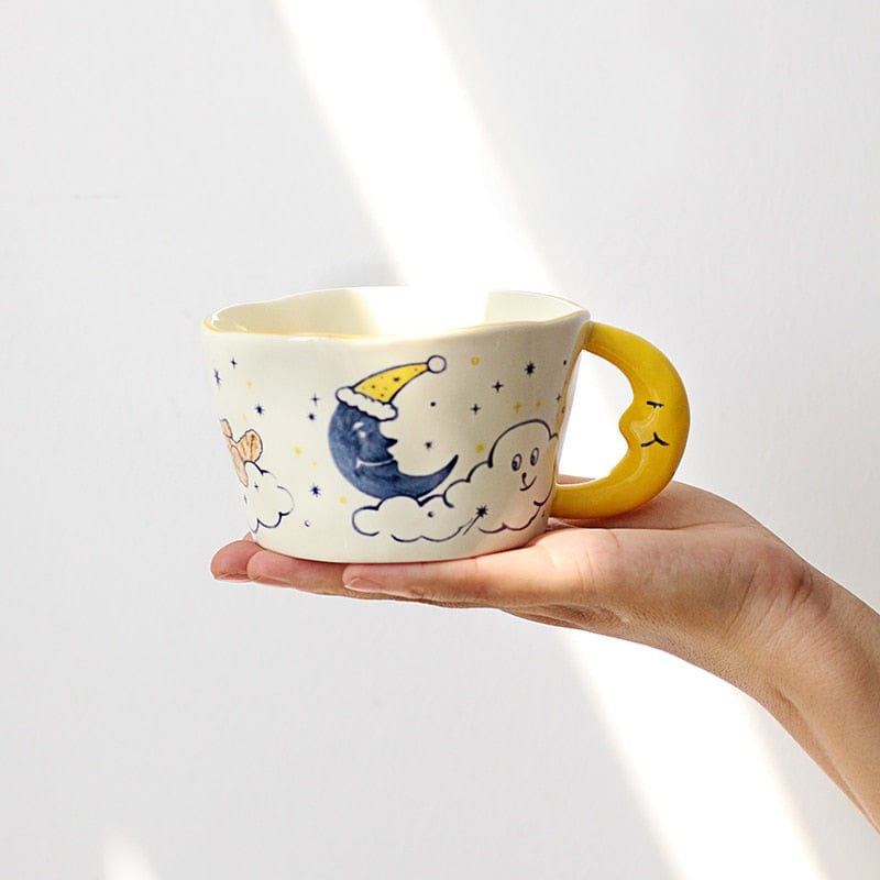 Hand Painted Moon Ceramic Mug