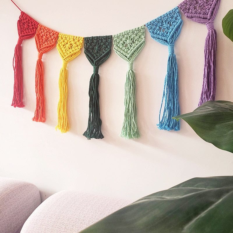 Rainbow Macrame Wall Hanging