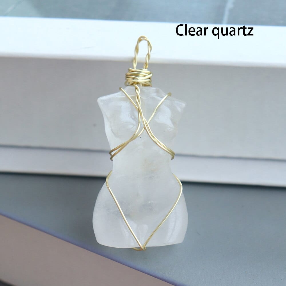 Female Body Crystal Quartz Necklace