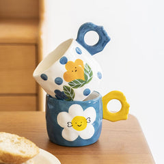 Smiley Flowers Ceramic Mug