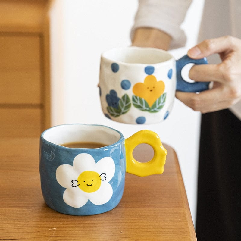 Smiley Flowers Ceramic Mug