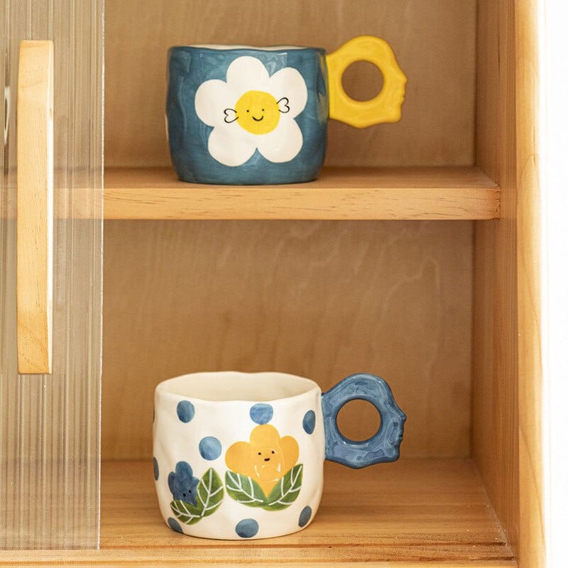 Smiley Flowers Ceramic Mug