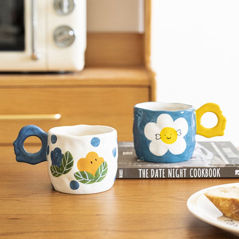 Smiley Flowers Ceramic Mug