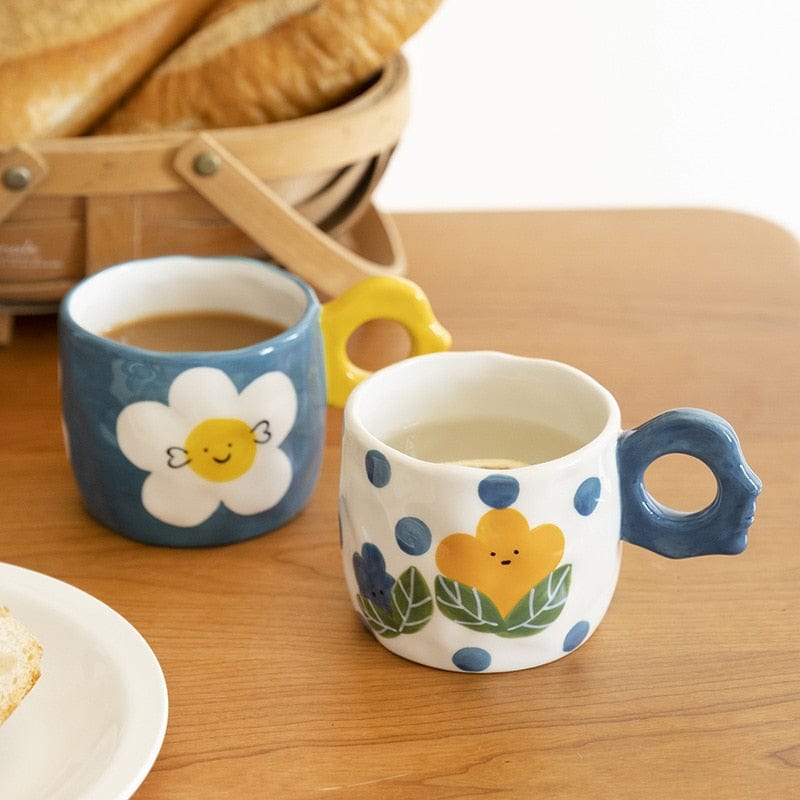 Smiley Flowers Ceramic Mug