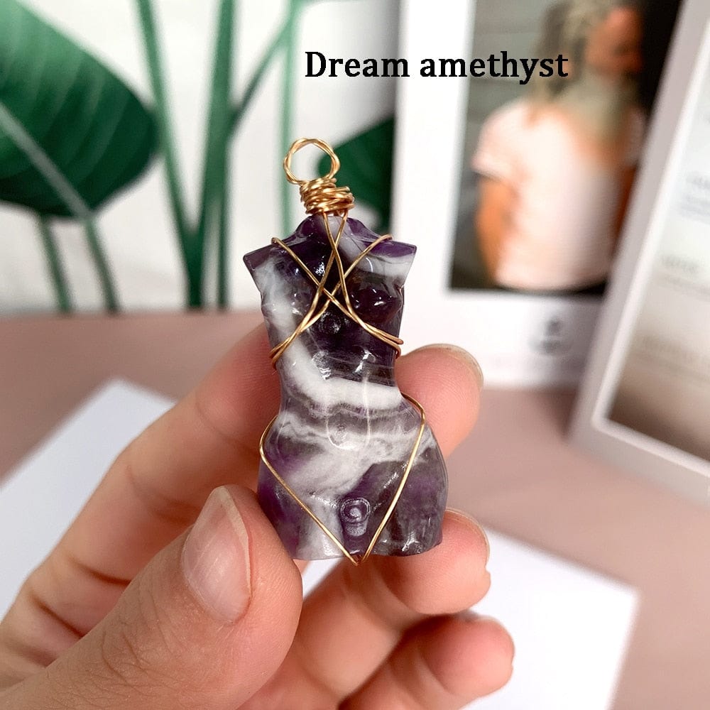 Female Body Crystal Quartz Necklace