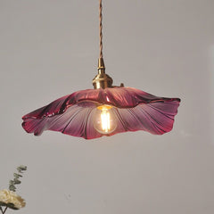 Flower Petal Stained Glass Pendant Light