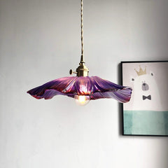 Flower Petal Stained Glass Pendant Light