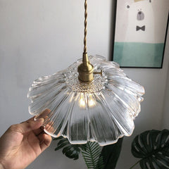 Flower Petal Stained Glass Pendant Light