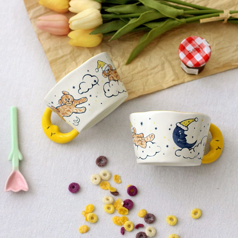 Hand Painted Moon Ceramic Mug