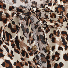 Leopard Print Long Sleeve Blouse