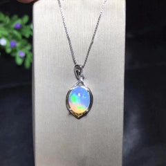 Natural Opal 925 Sterling Silver Necklace