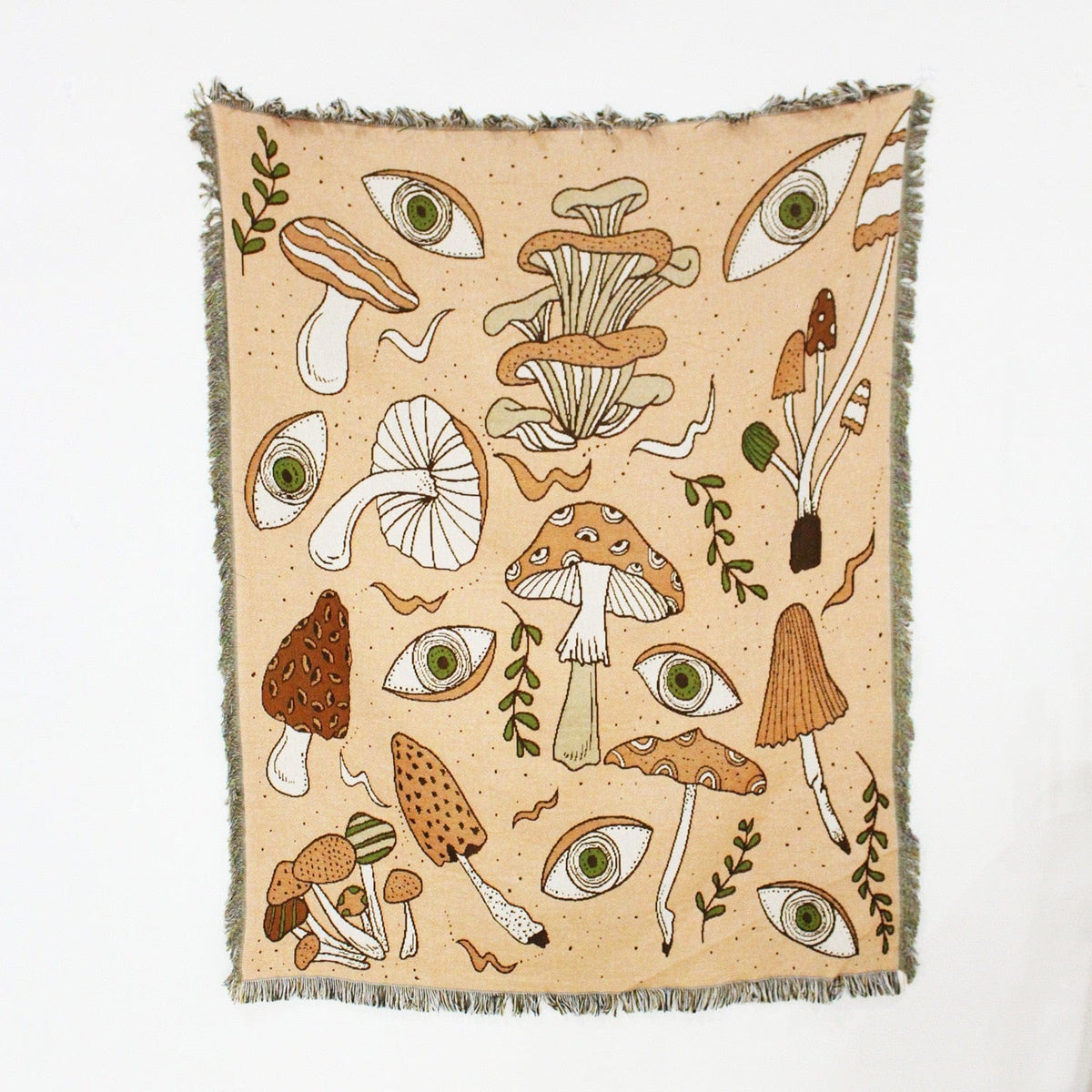 Mushroom and Mystic Eye Throw Blanket