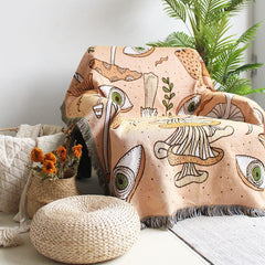 Mushroom and Mystic Eye Throw Blanket