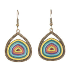 Multicolor Round Pendant Earrings