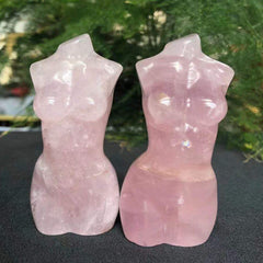 Rose Quartz Carved Crystal Goddess