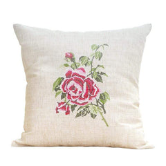 Floral Embroidered Cushion Cover