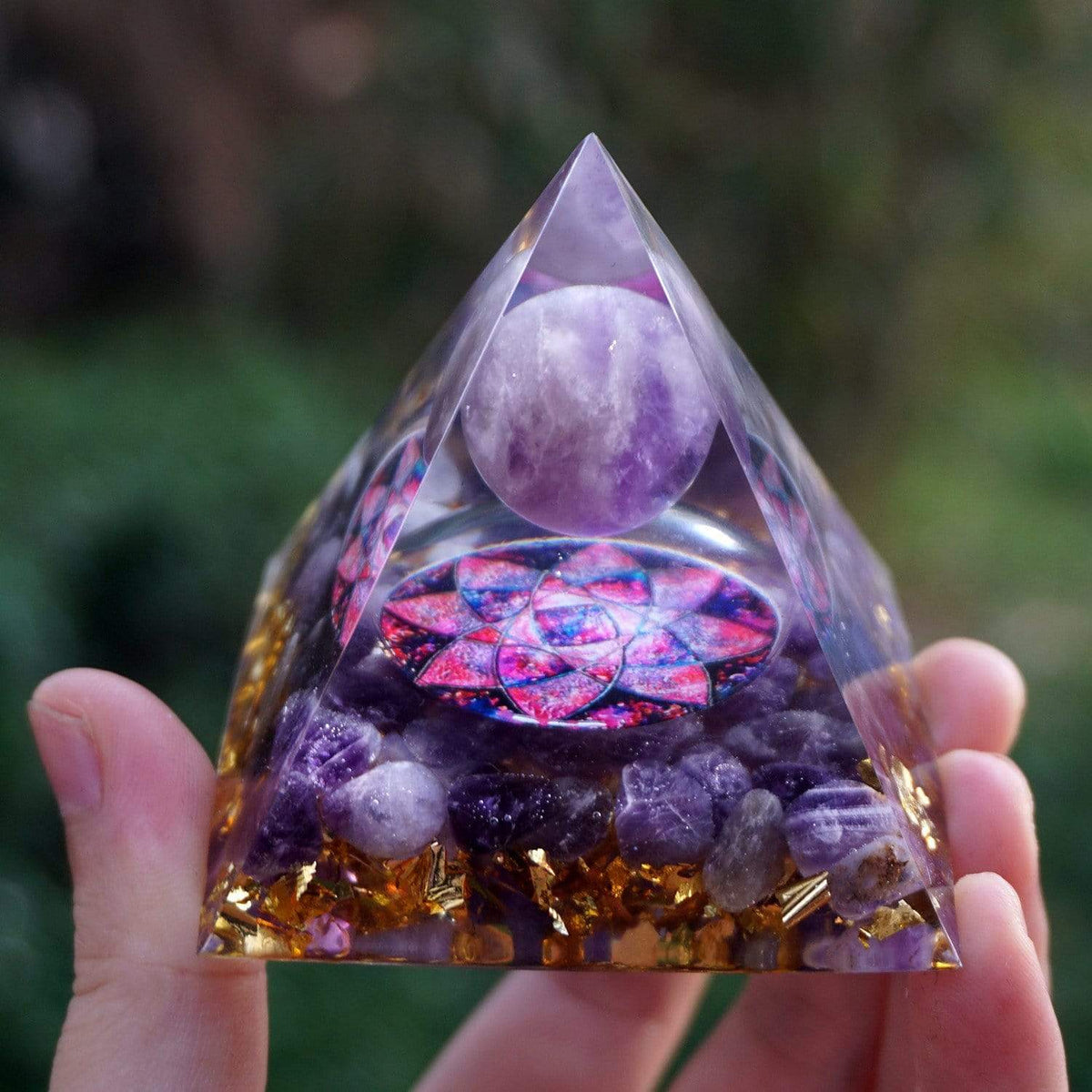 Natural Amethyst Orgonite Pyramid