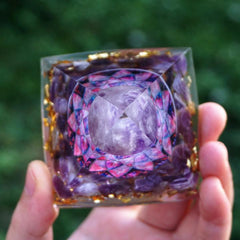 Natural Amethyst Orgonite Pyramid