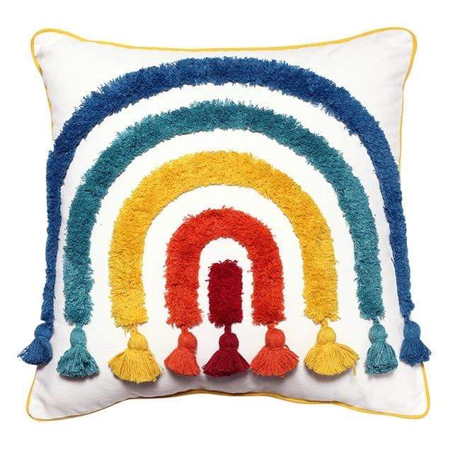 Rainbow Embroidered Cushion Cover