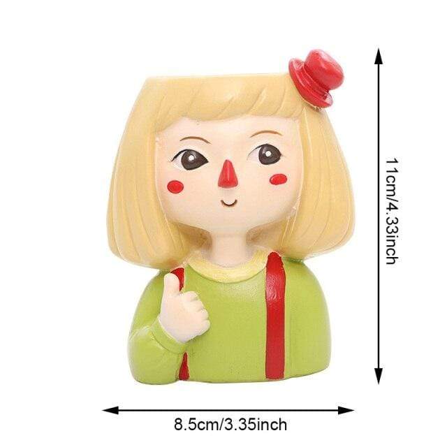 Little Blonde Girl Flower Pot