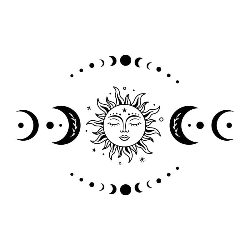 Mystical Sun And Moon Wall Stickers