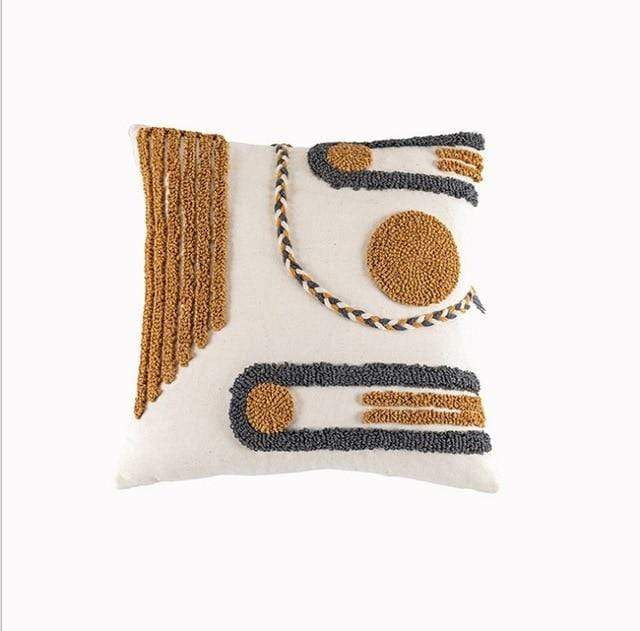 Geometric Embroidered Cushion Cover