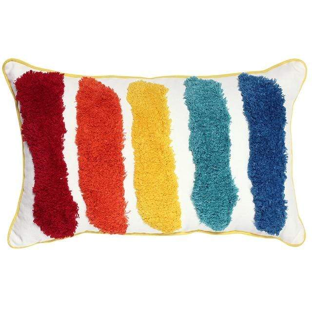 Rainbow Embroidered Cushion Cover