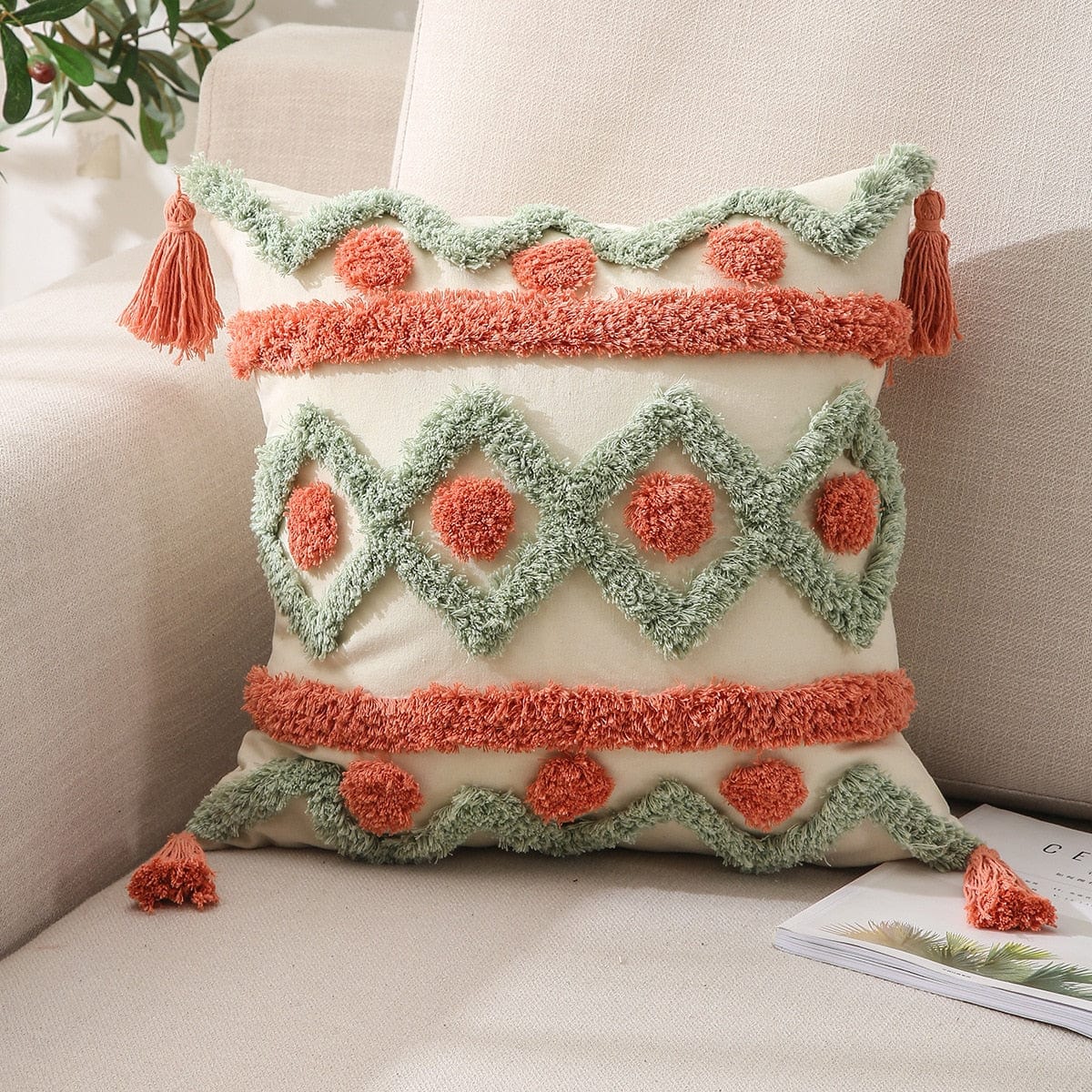 Geometric Tufted Cushion Covers