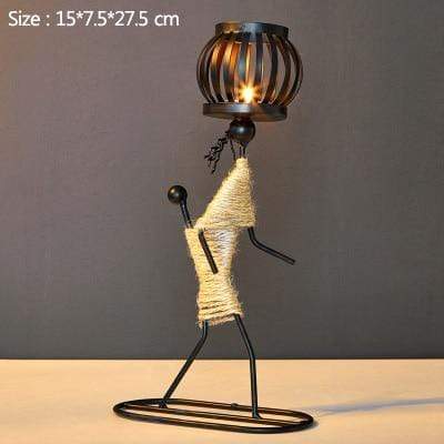 Handmade Figurines Metal Candlesticks