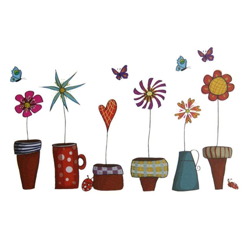 Flowers and Butterflies Wall Sticker