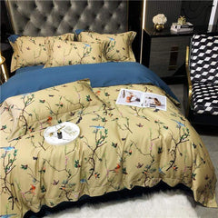 Flowers & Birds Egyptian Cotton Duvet Cover Set