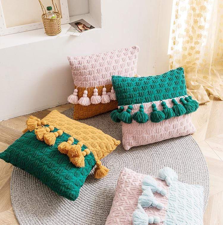 Freya Tasseled Knit Cushions