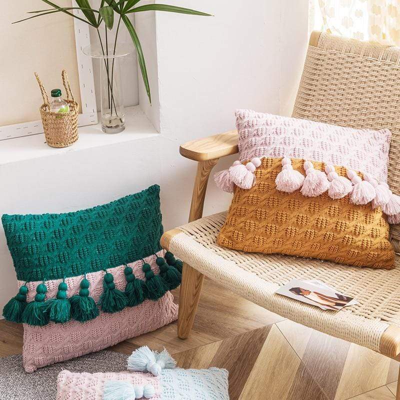 Freya Tasseled Knit Cushions