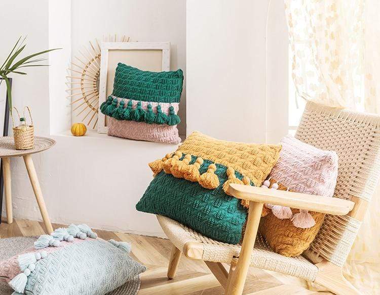 Freya Tasseled Knit Cushions