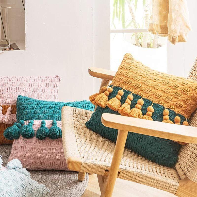 Freya Tasseled Knit Cushions