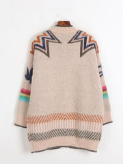 Geometric Mohair Knitted Cardigan