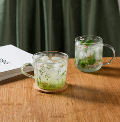 Grass & Flowers Glass Mug