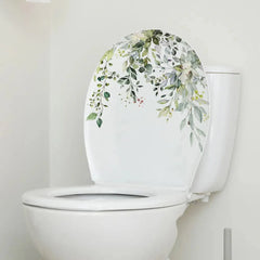 Green Plant Leaves Bathroom Stickers