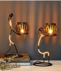 Handmade Figurines Metal Candlesticks