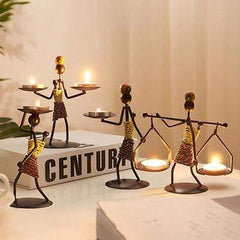 Handmade Figurines Metal Candlesticks