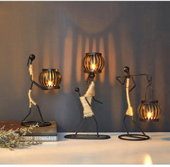 Handmade Figurines Metal Candlesticks