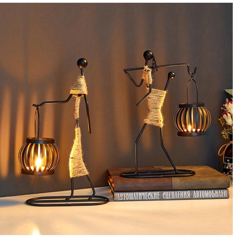 Handmade Figurines Metal Candlesticks