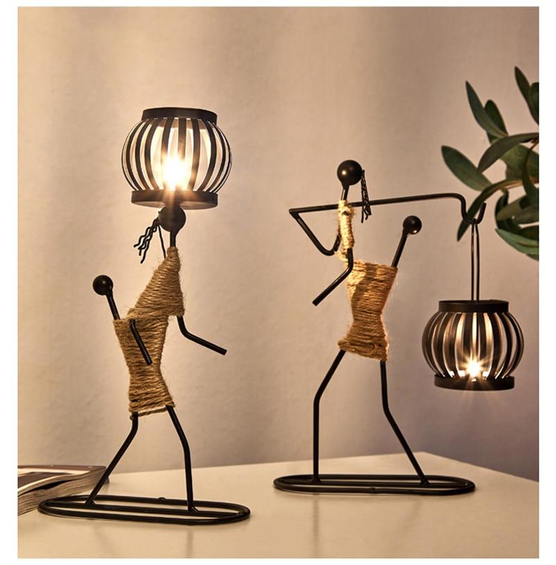 Handmade Figurines Metal Candlesticks