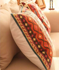 Handmade Geometric Embroidered Cushion Cover