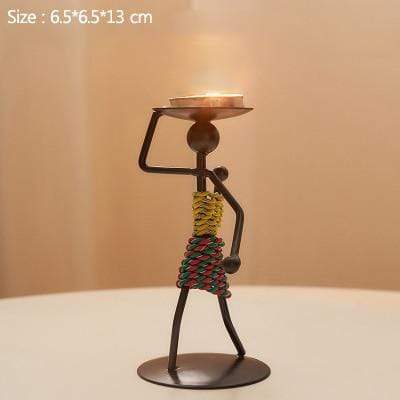 Handmade Figurines Metal Candlesticks