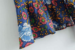 Ida Floral Tie Front Blouse in Green