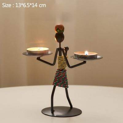 Handmade Figurines Metal Candlesticks